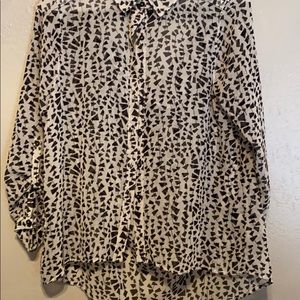 Sheer long sleeve blouse